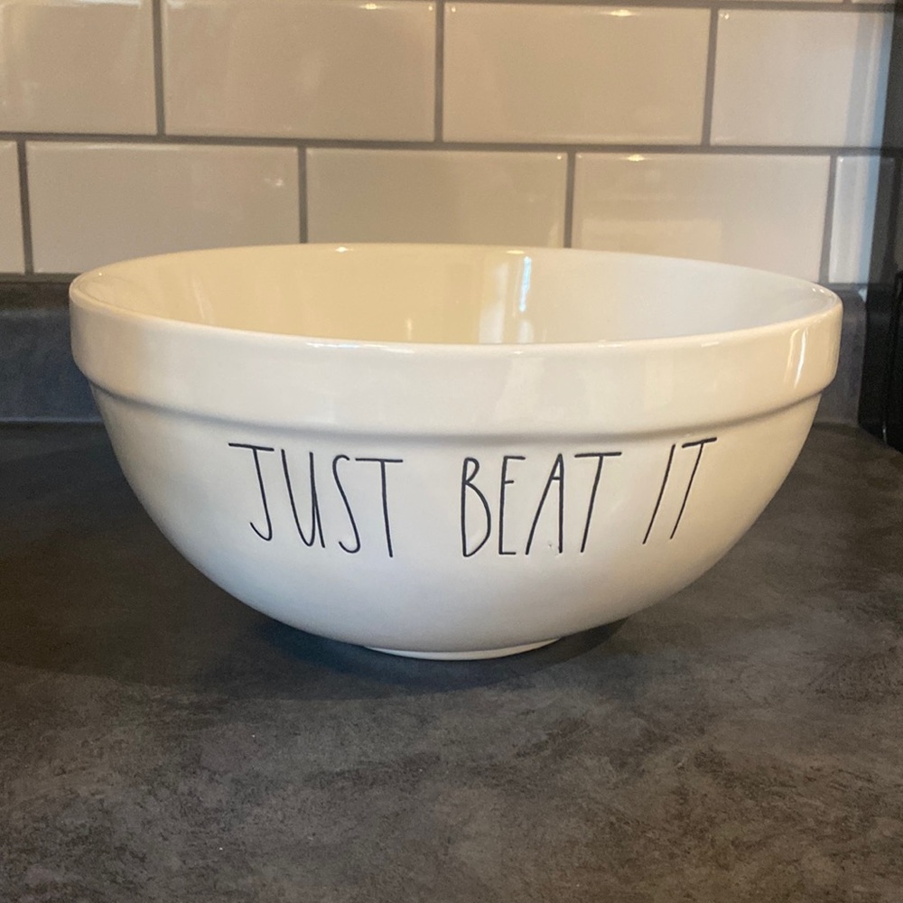 NWT Rae Dunn Ceramic Just Beat It Mixing Bowl